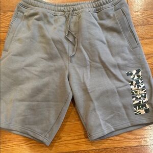 Men's Gray Camo Logo Shorts